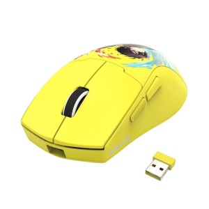 Mouse gaming wireless bluetooth si cu fir Redragon K1ng Max Anime galben - Img 2