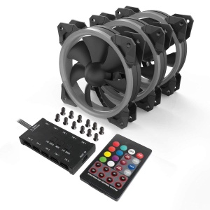 Set 3 ventilatoare Redragon F008 120mm iluminare aRGB - Img 2