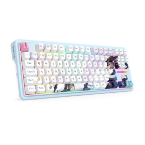 Tastatura gaming mecanica Bluetooth cu si fara fir Redragon Antonium Pro Anime bluemarin iluminare RGB - Img 7