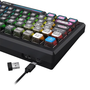 Tastatura gaming mecanica Bluetooth cu si fara fir Redragon Uranus Pro 82 neagra iluminare RGB - Img 7