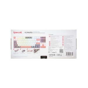 Tastatura gaming mecanica Redragon Kumara alba cu gri si portocaliu iluminare RGB switch-uri rosii - Img 5