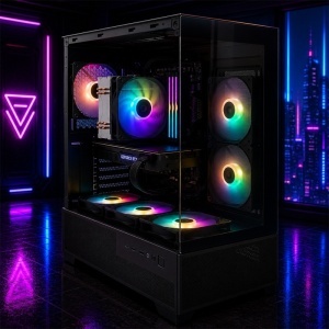 Calculator Gaming Aura V28, Intel Core i5 14400F turbo 4.7GHz, B760M DS3H, 32GB DDR4, SSD 512GB, HDD 2TB, RTX 2080 8GB DDR6
