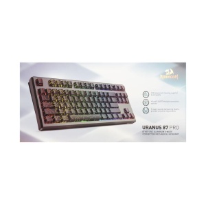 Tastatura gaming mecanica Bluetooth cu si fara fir Redragon Uranus 87 Pro neagra iluminare RGB - Img 3