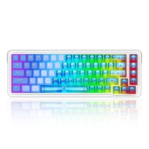 Tastatura gaming mecanica Redragon Nova Magnetic alba cu albastru si taste transparente iluminare RGB - Img 2