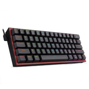 Tastatura gaming mecanica Redragon Fizz neagra iluminare RGB switch-uri rosii - Img 2