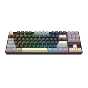Tastatura gaming mecanica Redragon Kumara neagra cu gri iluminare RGB switch-uri rosii - Img 8