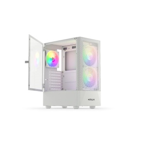 Vako RGB, MiddleTower, ATX, cu 3 ventilatoare incluse RGB, Alb - Img 3