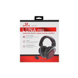 Casti gaming wireless Bluetooth si cu fir Redragon Luna Pro negre - Img 3
