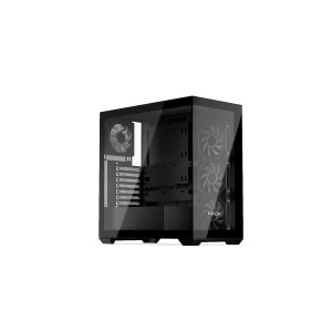 Exo, MiddleTower, ATX, cu 4 ventilatoare incluse 120 mm RGB, Negru - Img 2