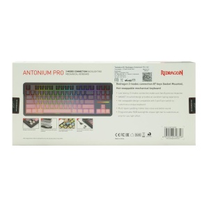 Tastatura gaming mecanica Bluetooth cu si fara fir Redragon Antonium Pro neagra cu roz iluminare RGB - Img 5