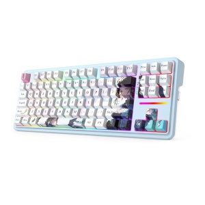Tastatura gaming mecanica Bluetooth cu si fara fir Redragon Antonium Pro Anime bluemarin iluminare RGB - Img 8