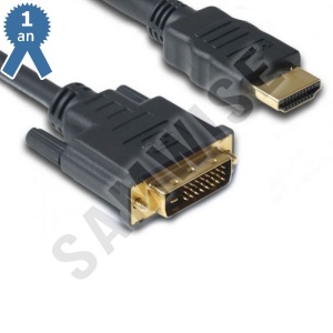 Cablu DeTech HDMI tata - DVI tata, 10m, Calitate superioara, Ferrite, Negru