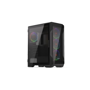Heko, MiddleTower, ATX, cu 4 ventilatoare incluse 120 mm ARGB, Negru