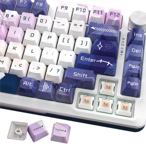 Tastatura gaming mecanica Bluetooth cu si fara fir Redragon Cyrus Pro Anime alba iluminare RGB - Img 6