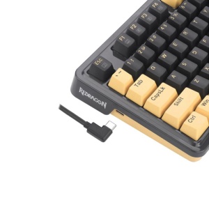 Tastatura gaming mecanica Redragon Elf PBT neagra iluminare RGB switch-uri aurii - Img 3