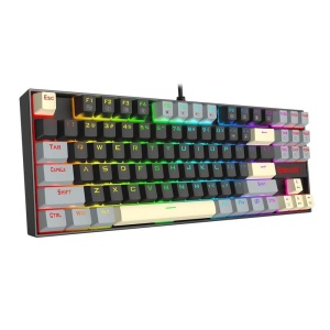 Tastatura gaming mecanica Redragon Kumara neagra cu gri iluminare RGB switch-uri rosii - Img 7