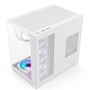 Carcasa Pro Gaming ELITE White, Cube Tower, ATX, fara sursa, 7x ARGB FAN, Controller ARGB - Img 4