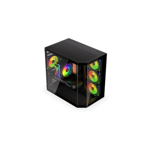 Empero, MiddleTower, ATX, cu 4 ventilatoare incluse 120 mm RGB, Negru