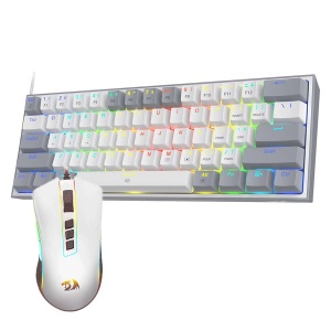 Kit tastatura mecanica si mouse Redragon Gaming Dynamic Duo albe iluminare RGB - Img 2