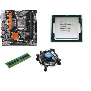 Compozitia Kitului Upgrade PC - procesor, cooler, placa de baza si o memorie ram