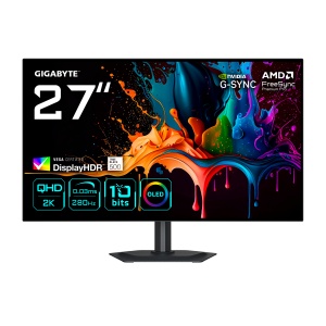 MO27Q28G OLED Gaming, 27", QHD, 2560 x 1440, HDMI, Displayport, KVM, nVIDIA G-Sync Compatible, Boxe, Pivot, 280Hz, 0.03 ms, Negru