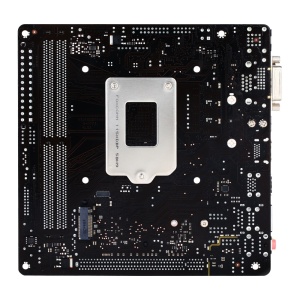  Ilustrație cu placa de bază GIGABYTE GA-H110N instalată într-o carcasă de tip Mini-ITX.