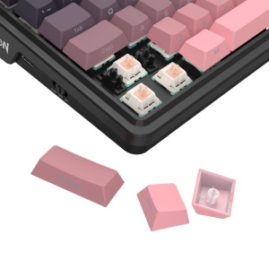 Tastatura gaming mecanica Bluetooth cu si fara fir Redragon Antonium Pro neagra cu roz iluminare RGB - Img 4