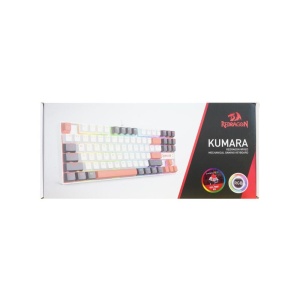 Tastatura gaming mecanica Redragon Kumara alba cu gri si portocaliu iluminare RGB switch-uri rosii - Img 3