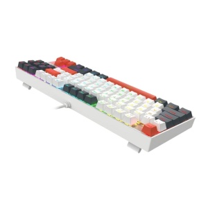 Tastatura gaming mecanica Redragon Kumara alba cu gri si portocaliu iluminare RGB switch-uri rosii - Img 4