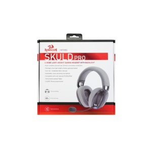 Casti gaming Bluetooth cu fir si wireless Redragon Skuld Pro negre cu iluminare albastra - Img 3