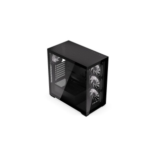 Exo, MiddleTower, ATX, cu 4 ventilatoare incluse 120 mm RGB, Negru - Img 3