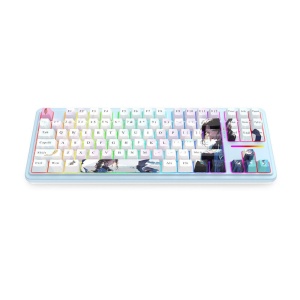 Tastatura gaming mecanica Bluetooth cu si fara fir Redragon Antonium Pro Anime bluemarin iluminare RGB - Img 3