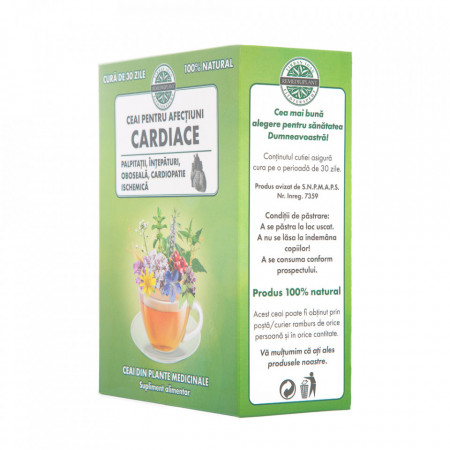 Ceai pentru afectiuni cardiace (250 g), ceai natural pentru palpitatii, intepaturi, oboseala, cardiopatie ischemica