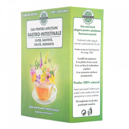 Ceai pentru afectiuni gastro-intestinale (250 g), ceai natural pentru ulcer, gastrita, colita, indigestie