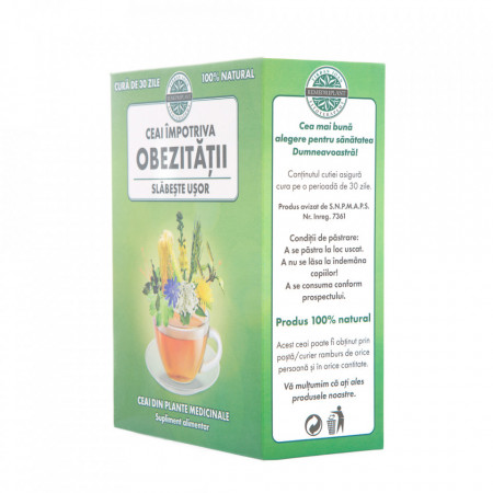 Ceai impotriva obezitatii (250 g), ceai natural pentru slabit, amestec de 16 plante medicinale - Img 1
