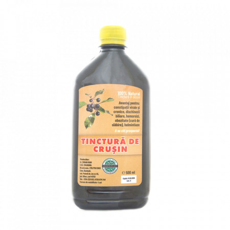 Tinctura de Crusin (500 ml), extract hidroalcoolic natural, pentru constipatii, dischinezie biliara, hemoroizi, obezitate