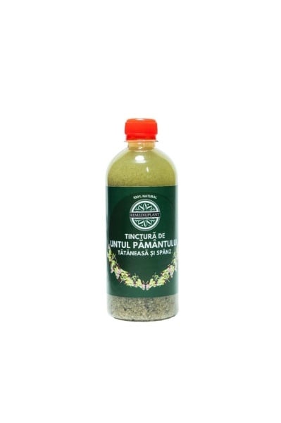Tinctura de Untul pamantului, Tataneasa si Spanz (500 ml), extract hidroalcoolic natural, adjuvant pentru dureri reumatice, musculare, monturi, carcei, vanatai