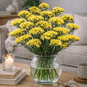 Saraturica galbena (0,5 g) seminte Limonium sinuatum rezistenta la seceta, flori colorate pentru uscare, Kertimag - Img 3