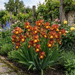 Iris germanica Bronze (1 bulb) Iris cu flori superbe in nuante de bronz, maro-auriu, galben, Kertimag - Img 4