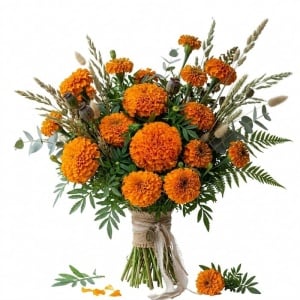 Craite Africane portocalii - Aksamitka Wzniesiona (1 g) seminte Tagetes erecta, craite inalte cu flori portocaliu intens, Legutko
