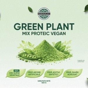 Green Plant - Mix Proteic Vegan (500 g) supliment premium cu 11 ingrediente bio, 100% vegetale, pentru vitalitate și energie - Img 2