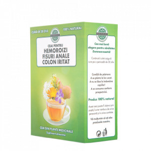 Ceai pentru hemoroizi, fisuri anale, colon iritat (250 g), ceai natural astringent, cicatrizant, dezinfectant, antiinflamator