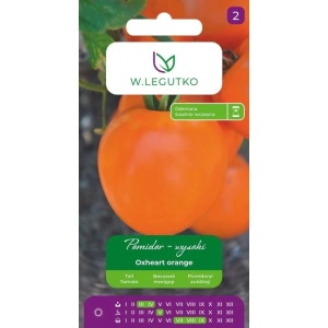 Plic semințe roșii soi târziu Inimă de Bou portocalie (Orange Oxheart) ambalaj original