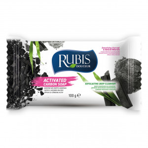Sapun cu carbune activ Rubis Douceur (100 g), sapun pentru curatare profunda si exfoliere