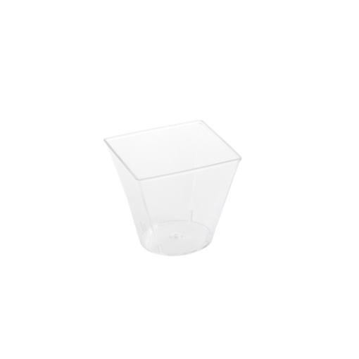Cupe pentru desert 60 ml MC06 ,PS, transparent,48×48 mm, 25 buc,24 set/bax