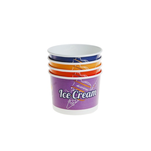 Pahar/Cupa pentru Inghetata 200 ml , carton ,MIX COLOR , D90 mm, h64 mm, 50buc