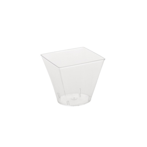 Cupe pentru desert 240 ml MC24 ,PS, transparent,73×73 mm, 24 buc,15 set/bax