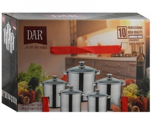Set 5 Oale din Otel Inoxidabil cu Capace din Sticla - Img 2