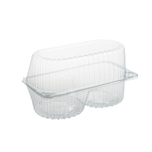 Caserole 1350 cc 2 savarine cu capac atasat IT-402, PET transparent, 175X90 mm, 50 buc/set