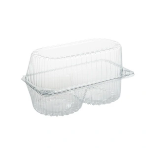 Caserole 1350 cc 2 savarine cu capac atasat IT-402, PET transparent, 175X90 mm, 50 buc/set